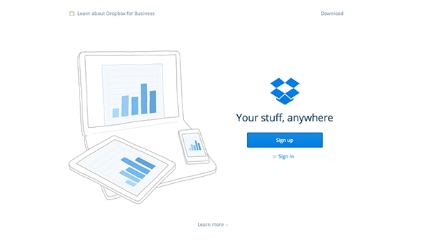 Dropbox Homepage Design 2015