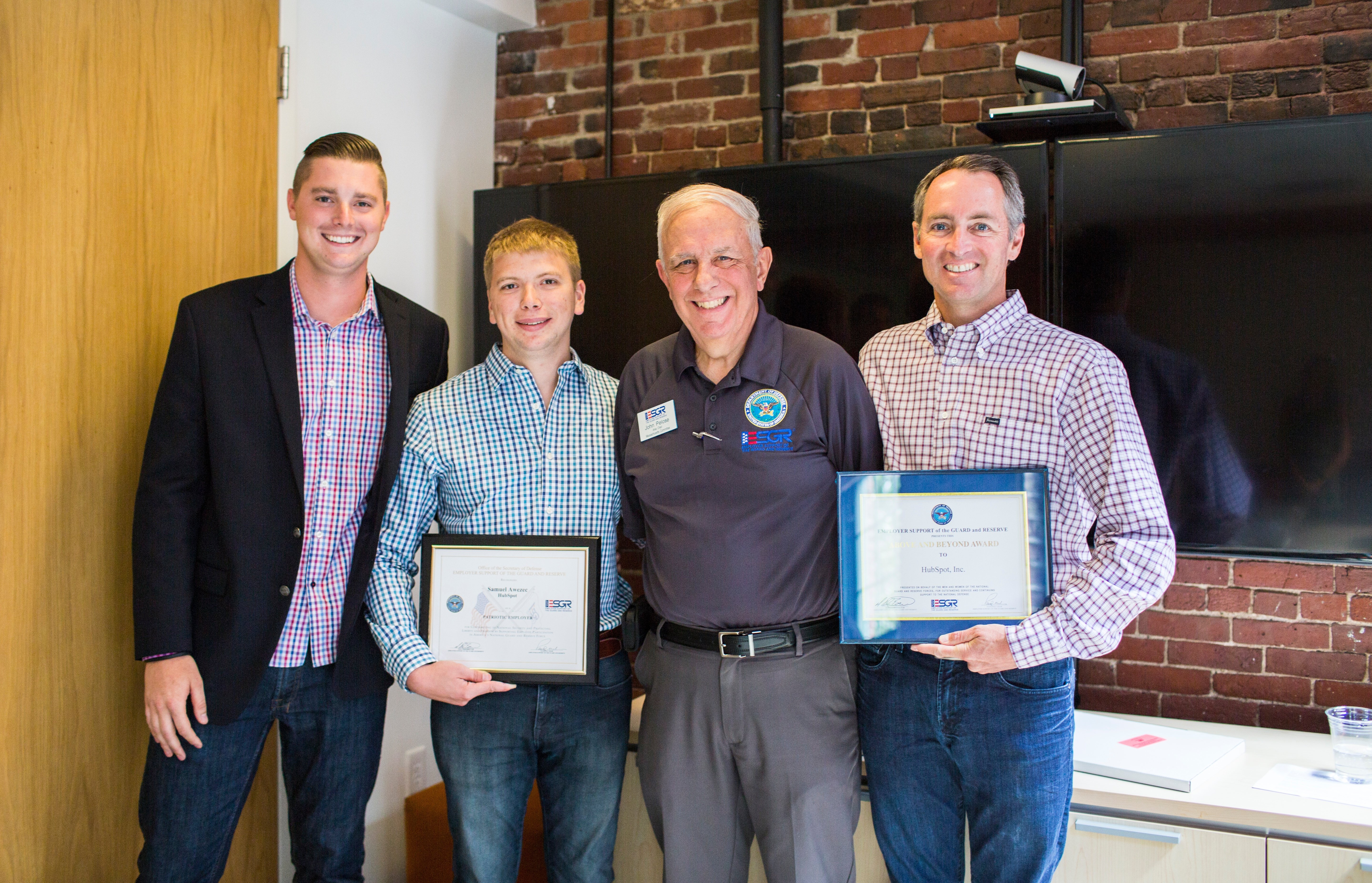 HubSpot honored by DOD for support of employees in the MA National Guard and Reserve