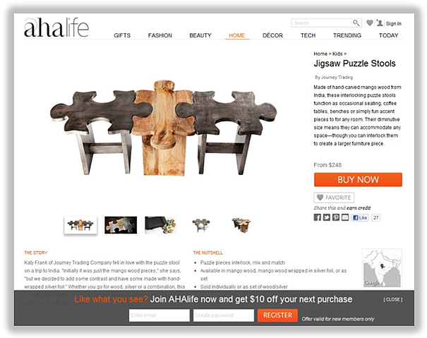 ecommerce product page layout