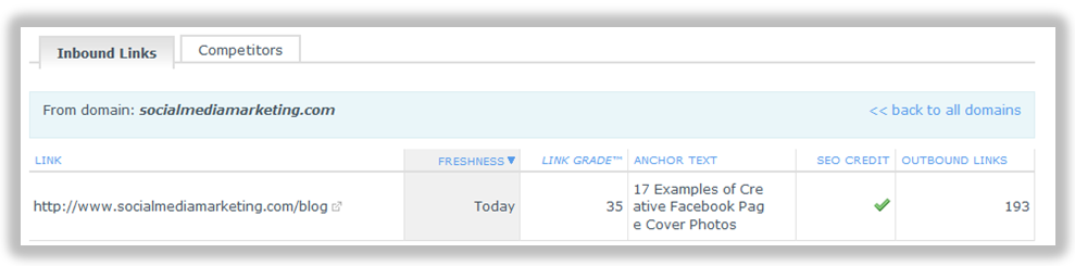 inbound link information