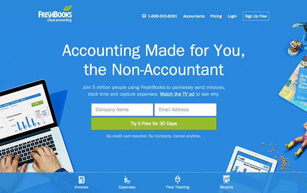 FreshBooks Homepage Design