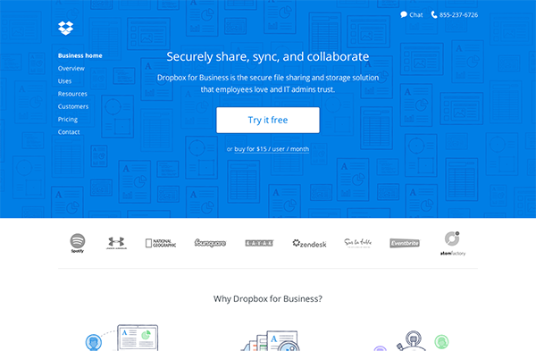 Dropbox for Business Website Design