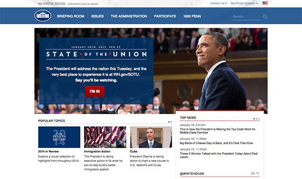 Whitehouse.govのWebデザイン