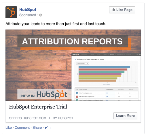 Example of paid retargeting