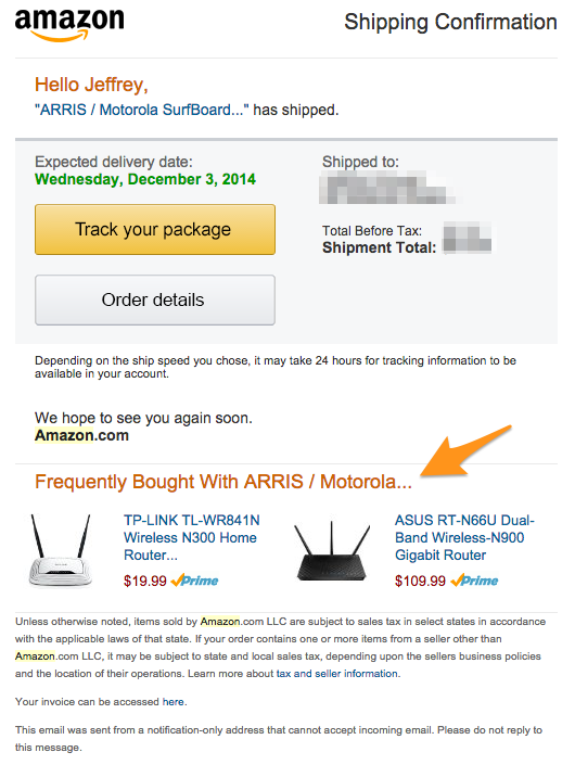 Amazon-cross-sell-email