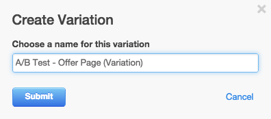 Name Your AB Testing Variation