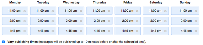 Social Publishing Schedule