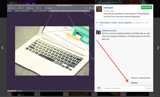instagramからエンベットコードを引き抜く方法