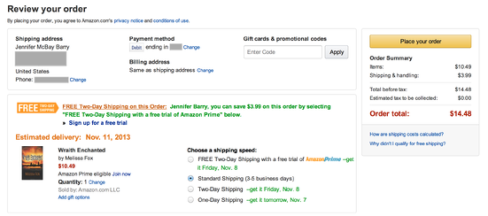 order success page review