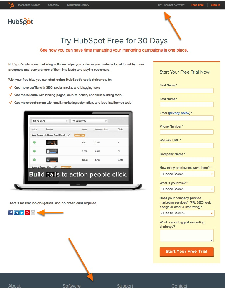 ̽ѡ Free Trial Page with Navigation and Links