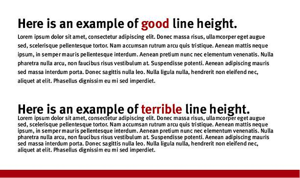 example of good line height vs terrible line height