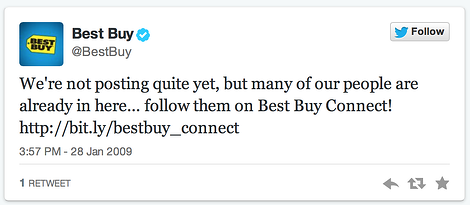 best buy first tweet