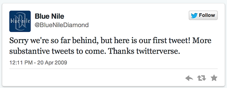blue nile first tweet