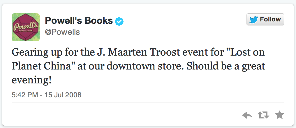 powell's first tweet