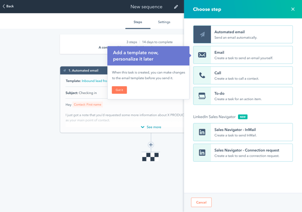 Sequences working with Linkedin in Navigator