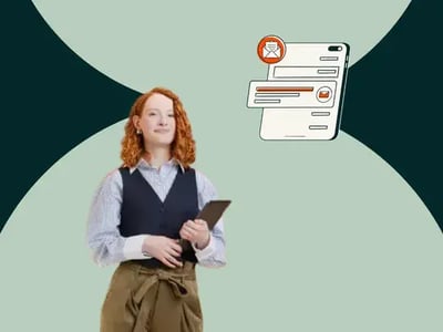 woman creates sales prospecting email examples for her team