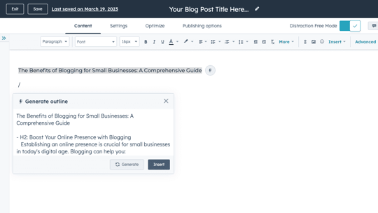 ̽ѡ AI blog writer drafting outline
