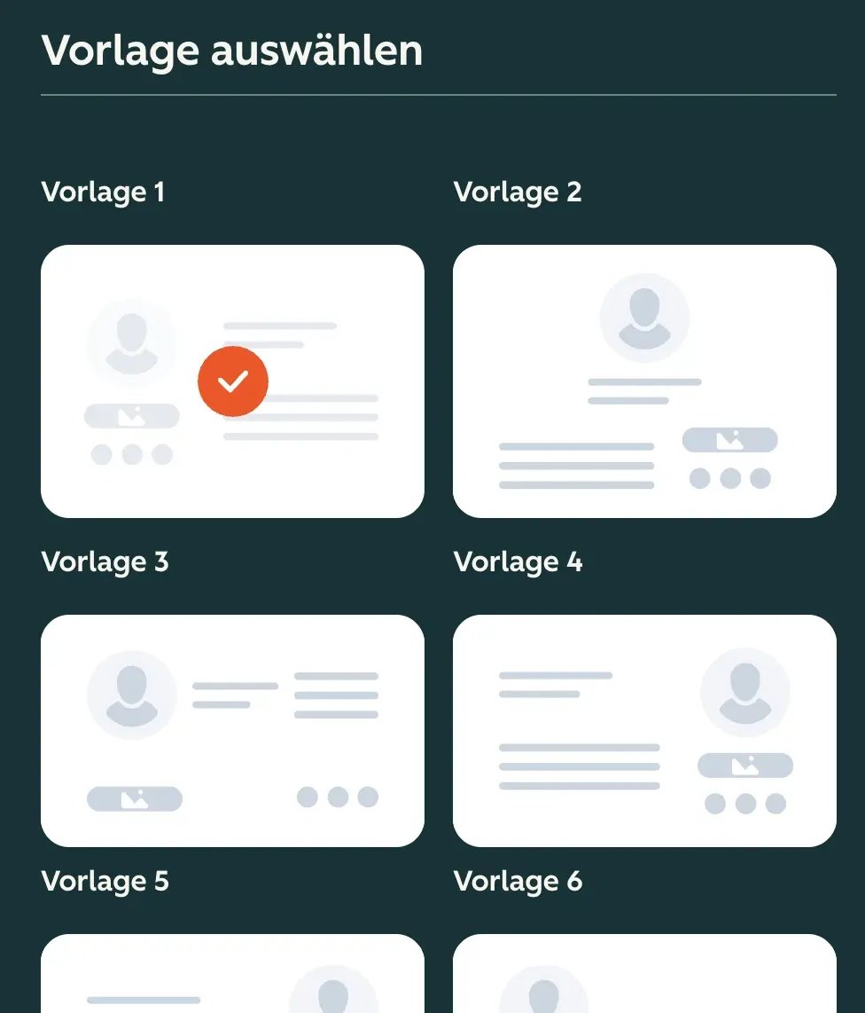 - select template - DE