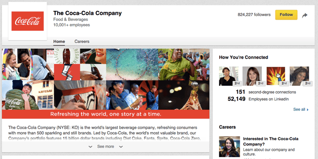 Coca-Cola no LinkedIn - Estratégia de marca