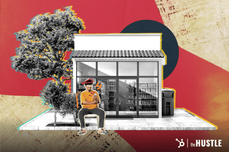 Entrepreneur vs. Business Owner: A business owner sits in front of their store.