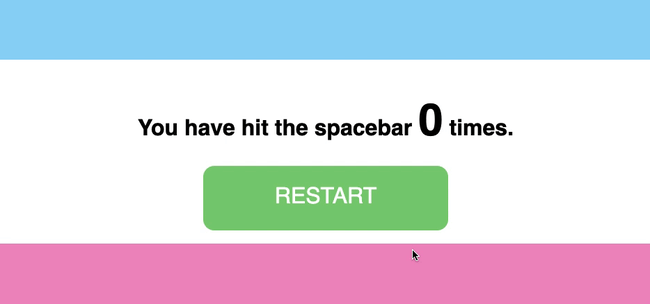 css transition example: spacebar counter