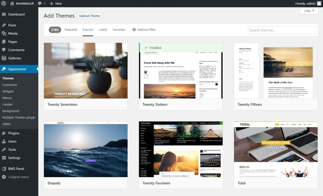 Decide where youll use multiple themes on your website.