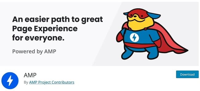 product page for the wordpress amp plugin amp