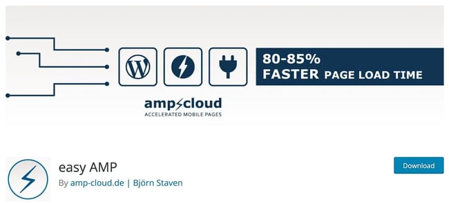 product page for the wordpress amp plugin easy amp