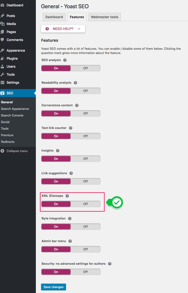 Enable XML sitemaps in the Yoast SEO plugins settings and it will ping search engines each time you publish new content