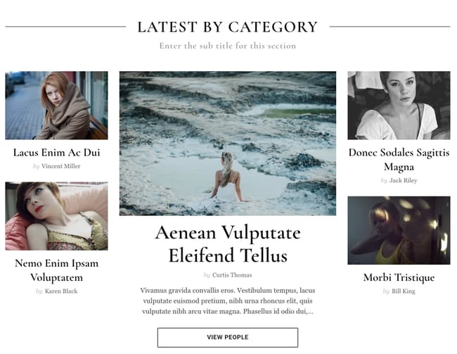 Latest posts displayed in masonry grid on SimpleMags demo site