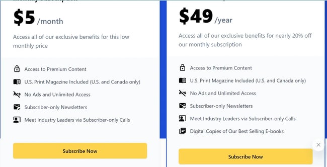 Subscribe now cta