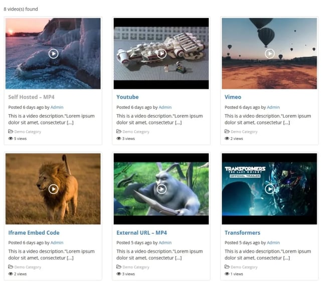 wordpress gallery plugin example: all-in-one video gallery