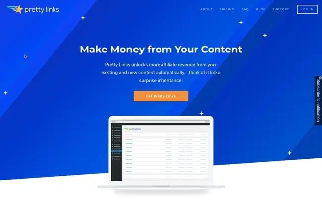 product page for the amazon affiliate wordpress plugin Pretty Links