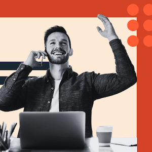 Man leveraging a sales enablement platform