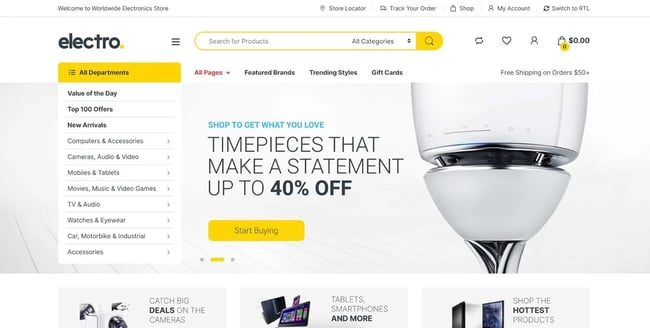 demo page for the amazon affiliate wordpress theme electro