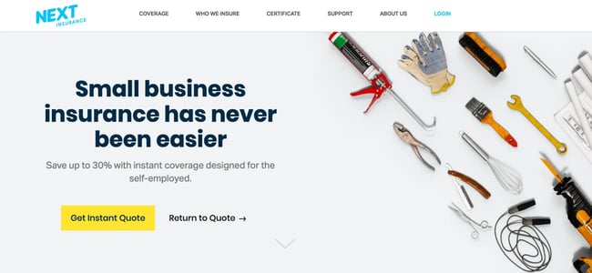WordPress Starter Theme: Next Insurance website built on Beans
