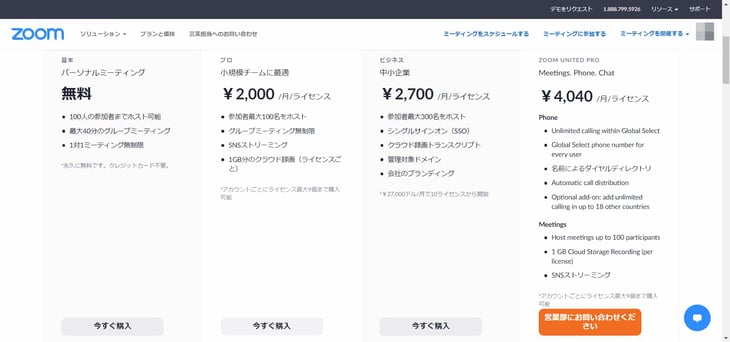 Zoomと直接契約する際の手順