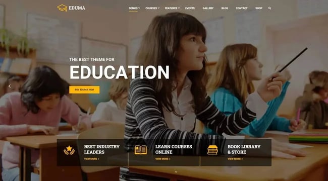 online course wordpress themes: eduma 