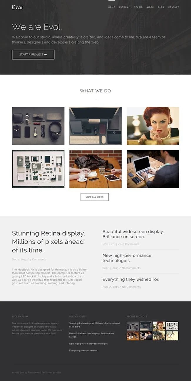 Evol Freelance Portfolio Theme