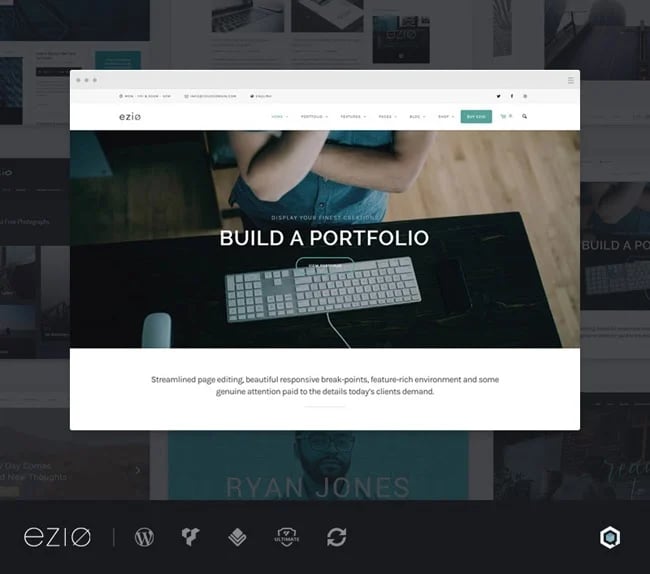 ezio business theme for wordpress homepage