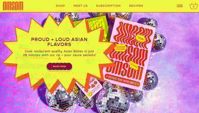 vintage website design example: omsom