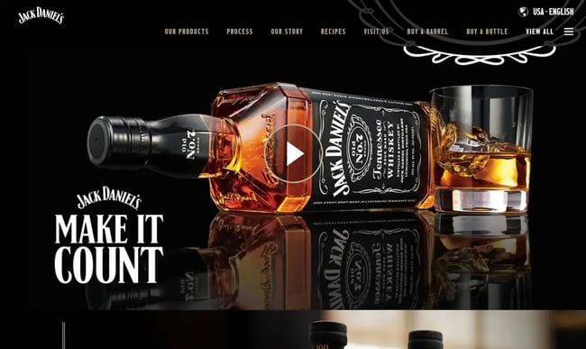 vintage website design example: jack daniels