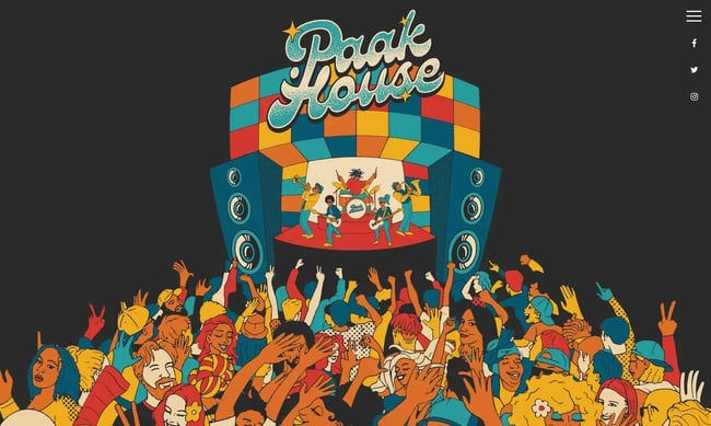 vintage website design example: paak house