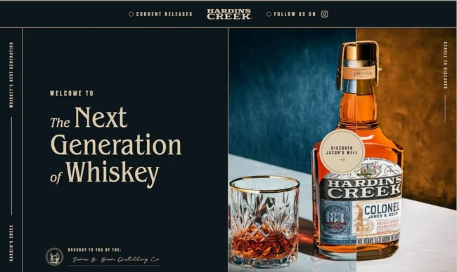 vintage website design example: hardin's creek