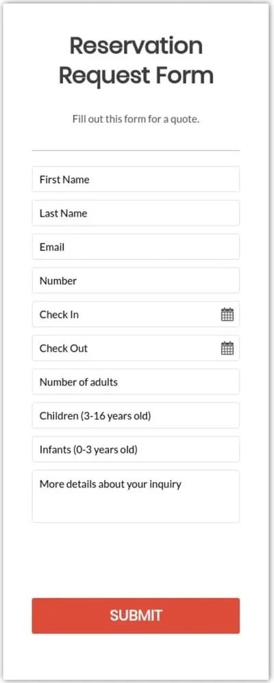 form booking form template hospitality booking form template