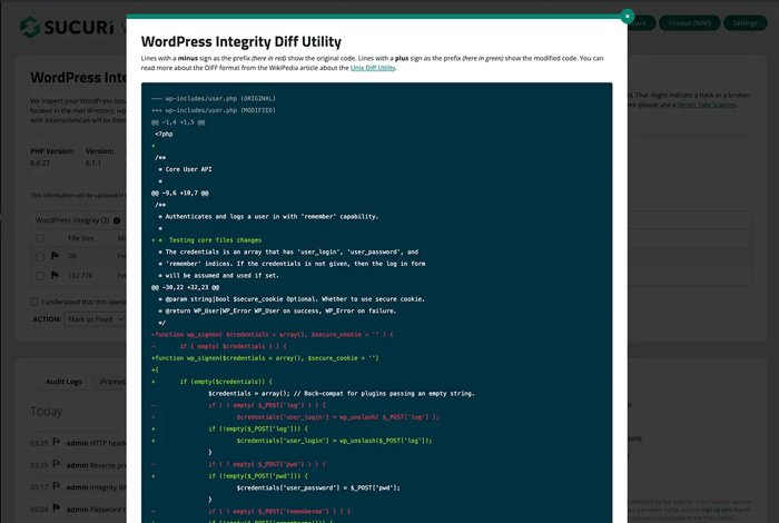 Securi Security WordPress Malicious code plugin