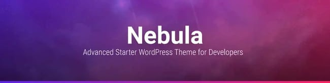 WordPress Starter Theme: Nebula download image with a purple background