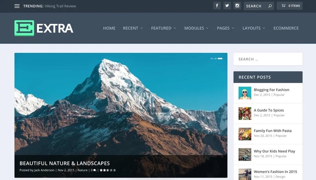 demo of the wordpress theme for adsense extra