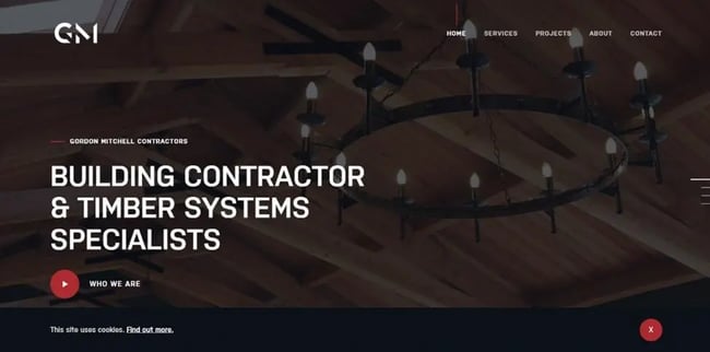 Best construction company website designs, example from Gordon Mitchell Contractors