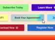 Colorful buttons with varying calls to action, including 